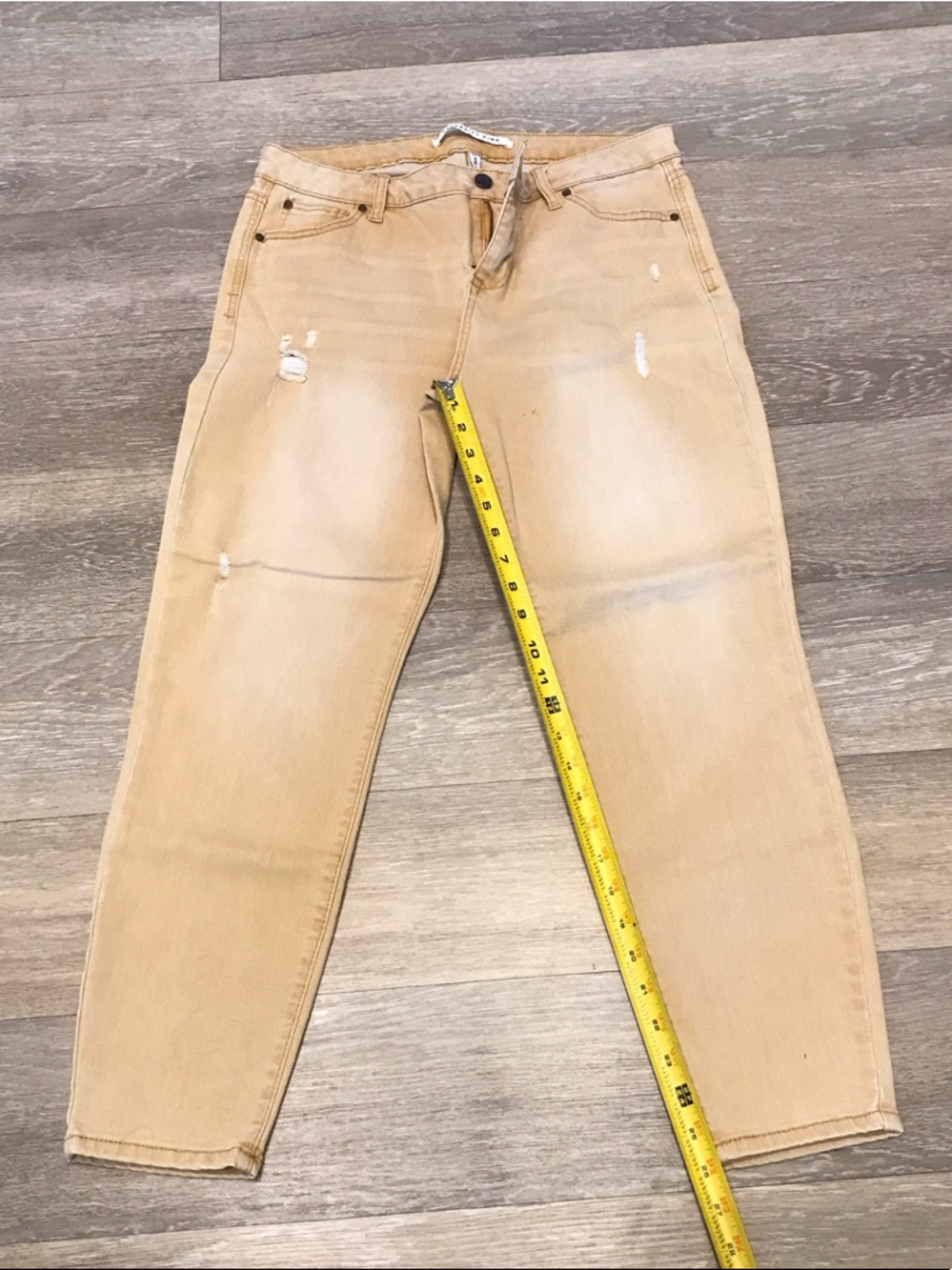 Celebrity Pink Mustard Distressed Boyfriend Jeans